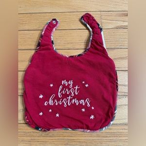Pottery barn kids my first Christmas plaid bib baby gift